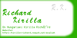 richard kirilla business card